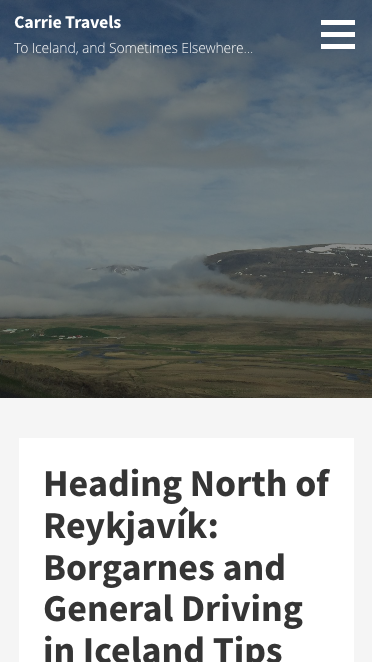 Iceland WordPress Blog - Mobile