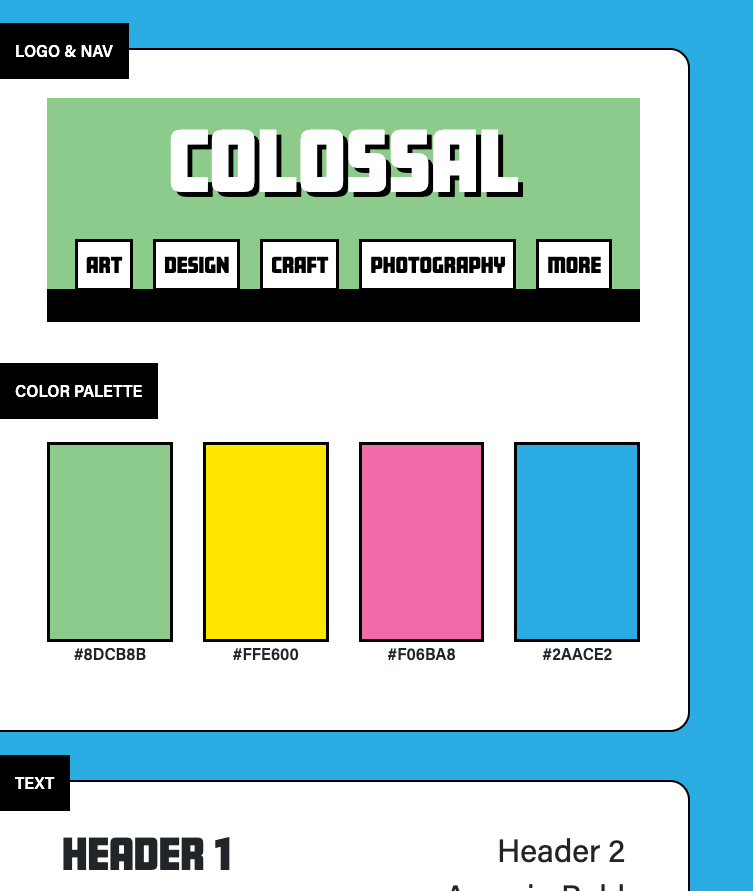 Colossal Style Guide - Mobile